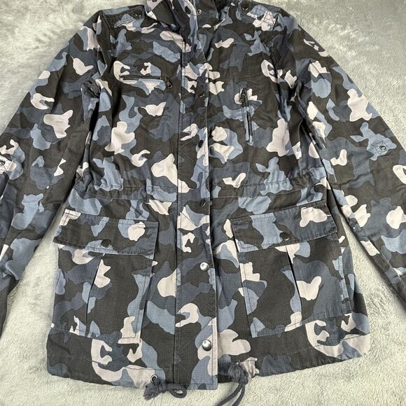 Banana Republic Jacket Womens Small Blue Gray Camo Ripstop Military S/124084-00 - Picture 2 of 15